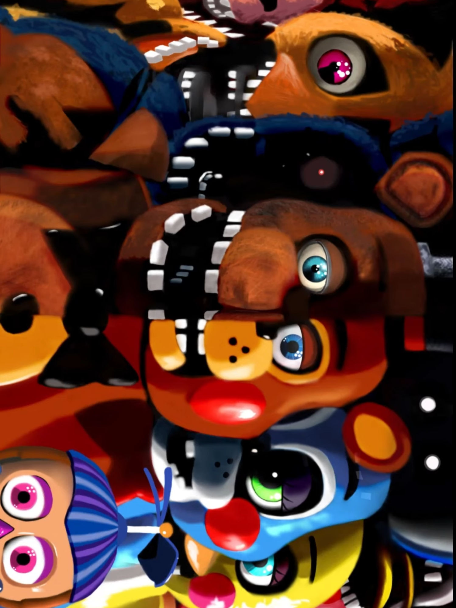 DRAWING ALL FNAF 2 ANIMATRONICS #drawings #fnaf2 #freddyfazbearspizzaria #withereds #toysfnaf