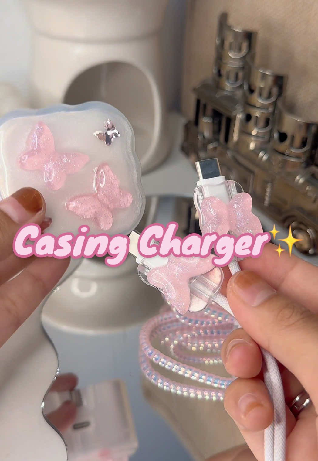 Tiba2 jadi rajin nak cas fon😂 #casecharger #chargercasing #casingcharger #casingbutterfly #pinklover #pink #tiktokshop 