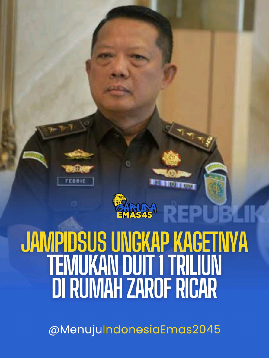 Jampidsus Kejaksaan Agung (Kejagung) Febrie Adriansyah bercerita bahwa anak buahnya terkejut saat menggeledah rumah mantan pejabat Mahkamah Agung (MA) atau yang lebih dikenal makelar kasus, Zarof Ricar. Febrie menyebutkan anak buahnya hampir pingsan saat menemukan uang nyaris Rp 1 triliun di rumah Zarof. Sumber : detiknews #jampidsus #jampidsuskejagung #kejagungri #kejaksaanagung #febrieadriansyah #korupsi #zarofricar #dprri #berantaskorupsi #menujuindonesiaemas #indonesiasehat 
