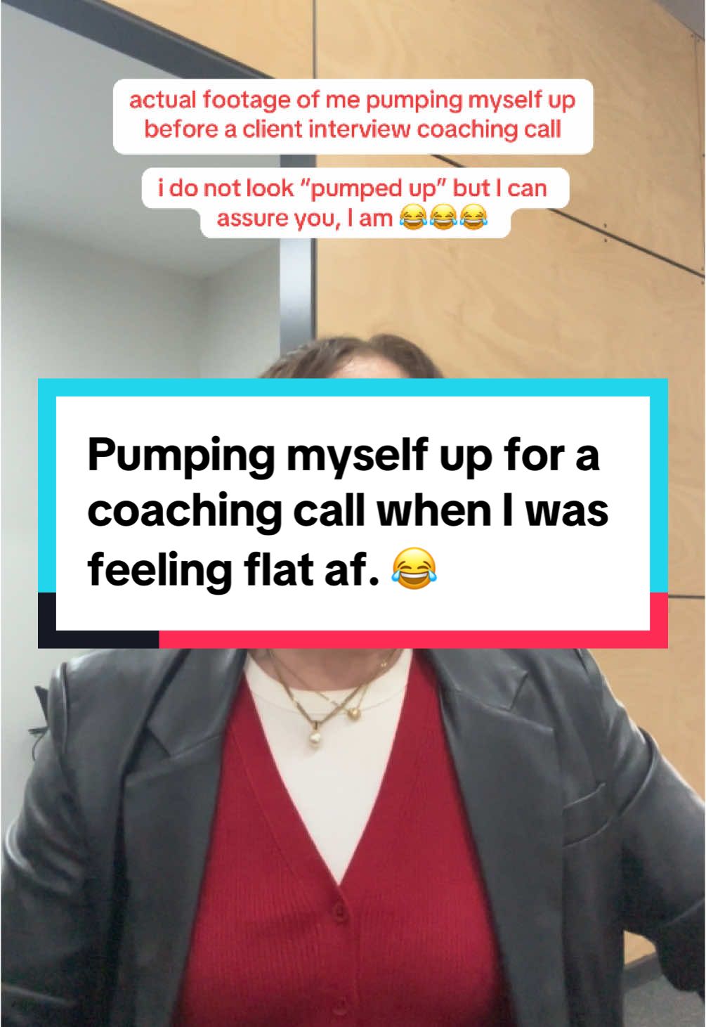 Thought I’d film myself getting pumped up. I in fact, do not look pumped up.  Promise I have the best energy for my clients 😂😂😂 #careeradvice #careercoach #careertips #careertiktok 