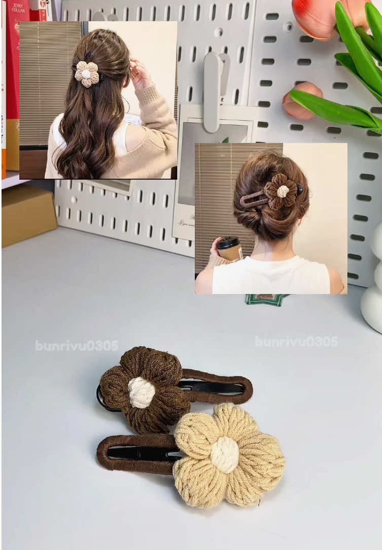 Kẹp tóc mỏ vịt hình hoa bằng len bản to kẹp được nhiều kiểu xinh cực luôn.                                                #keptoc #keptocmovit #keptocxinh #keptochoa #bunriviu 