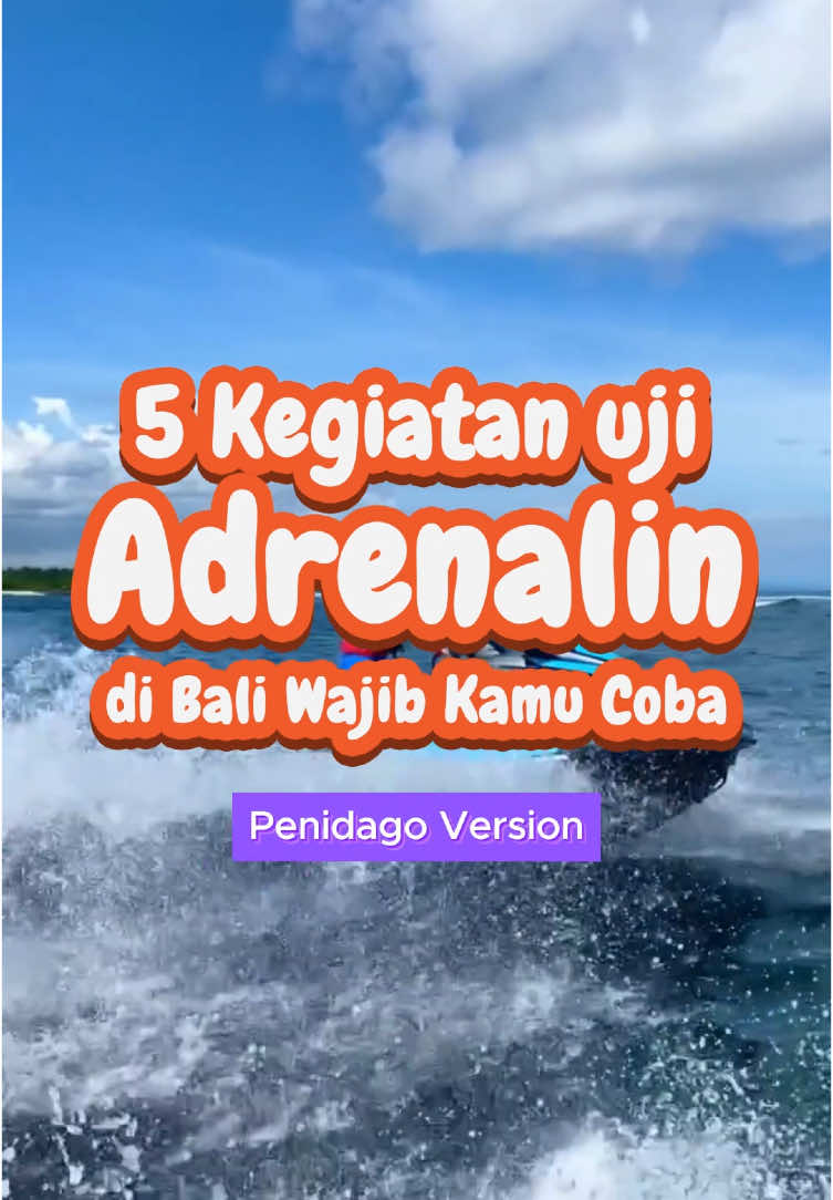 Bali memang dikenal dengan keindahan alam dan pantainya yang tenang, Tapi buat kamu yang haus tantangan, Bali juga punya sisi liar yang nggak kalah seru! Jangan lewatkan 5 aktivitas adrenalin ini: 1) 🌊 Watersport di Tanjung Benoa – cepet, seru, dan bikin ketagihan 2) 🪂 Flying Fox di Diamond Beach Nusa Penida – liat laut dari ketinggian, berani coba? 3) 🐋 Snorkeling bareng manta – ketemu langsung raksasa laut yang ramah 4) 🌪️ Rafting di Sungai Ayung – jeram deras, jantung makin kencang 5) 🏍️ ATV-an di Ubud – main lumpur dan jalur ekstrem yang menantang Mana yang paling kamu pengin coba duluan? Tag temen yang wajib kamu ajak buat uji nyali di Bali! 🔥 Booking sekarang via WhatsApp: 📲 +62 813-3844-7944 Follow @penidago buat liat keseruan lainnya di Bali 🌴✨ #fyp #baliactivity #liburanbali #adventurebali #extremebali   #tripbali #bali2025 #snorkelingbali #atvbali #raftingbali   #penidatrip #nusapeniadventure #watersportbali   #tiktoktravel #petualanganbali #baliexperience   #baliviral #explorebali #aktivitasbali 