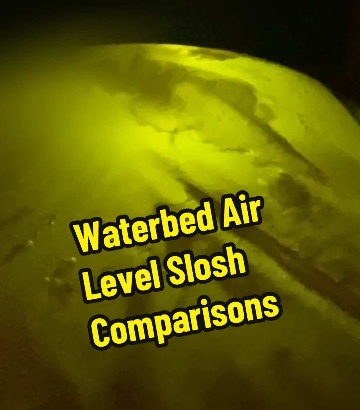 Air level sloshyness comparisons with my king-single freeflow hardside waterbed - it’s generally recommended that any air in a waterbed mattress should be “burped” out, with little to no air remaining. However over time, air bubbles will develop through water evaporation and chemical reaction between the water itself, the waterbed conditioner, and the vinyl bladder. #waterbed #air #comparison #wasserbett #waterbedcheck #airbubble #bubble #waterbedsareactuallyreal #waterbedair #airinwaterbed #kingsingle #hardside #woodframe #single #freeflow #fullfloat #slosh #asmr #sound  