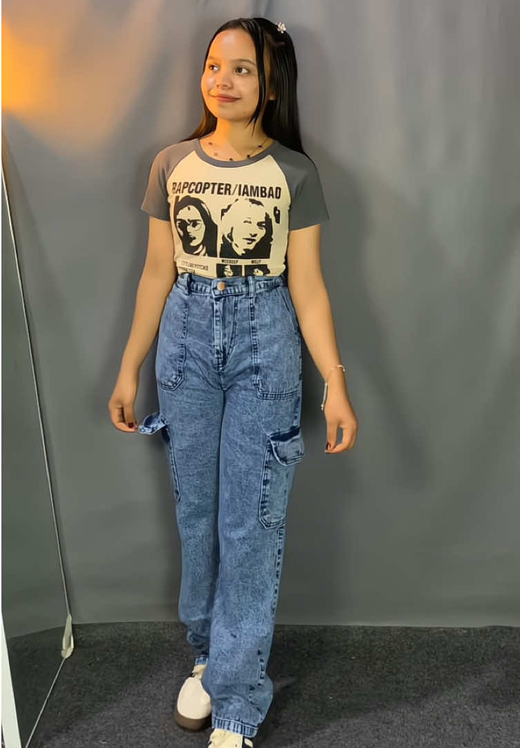 Celana cargo jeans highwaist #celanacargo #cargojeans #cargohighwaist 