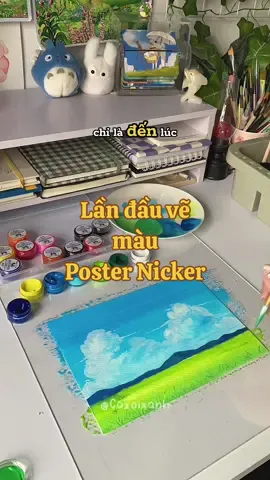 Đại đại vậy điii 🏞️ #cazoixanh #artist #LearnOnTikTok #artistsoftiktok #paintwithme #studywithme 