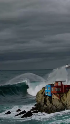 Ocean front view🏡☀️🏖️ #ocean #wave #tsunami