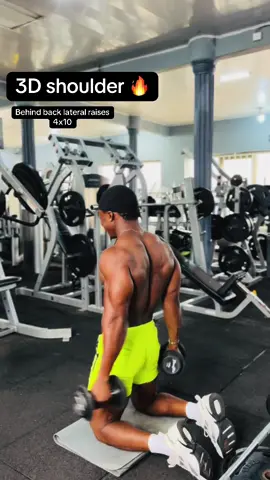 3D shoulder 🔥 add some ✅  1. Behind back lateral raises 4x10 2. Behind the head press 4x10 3. Upright row 4x12 4. Lateral raises 3x10 5. Front raises 4x10 Follow for more ✅  #gymtips #shoulderworkout #gymworkout #gym #Fitness 