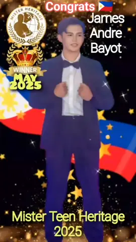 #Congrats #congratulations2025 to our #pinoy #pinoypride pambato #jamesandrebayot of the #Philippines 🇵🇭 for winning the teen edition of #misterheritageinternational  #Mabuhay #MabuhayPilipinas #MabuhayAngPilipinas  #LabanLang #LabanPinas #labanpilipinas2025 #LabanPilipinas 🇵🇭👍🏻 #makabagongginoongfilipino  No copyright infringement intended. I do not own the audio in this poster reel. They belong to their rightful owners.