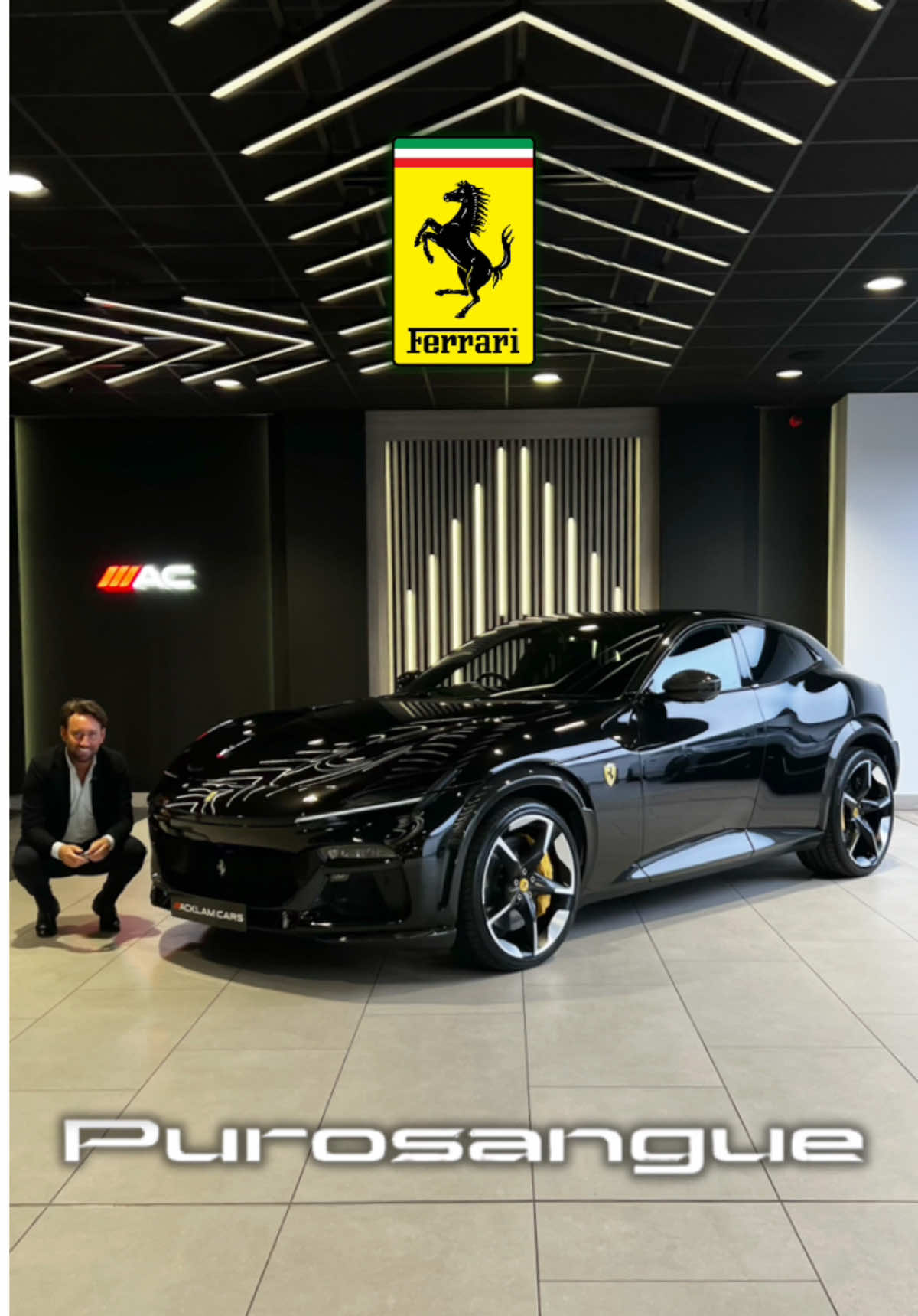 One-of-a-kind Atelier spec Ferrari Purosangue 🔥 2024 74 Ferrari Purosangue 6.5 V12  Live Priced at £374,990 - Buy & Reserve Online - Contact Liam on 07795623213 or Business WhatsApp us on 07724101010  This stunning example of the Purosangue has been uniquely personalised through Ferrari’s exclusive Atelier programme. Finished in Extra Range Nero Daytona Exterior with a Full Body PPF, it sits on 22/23” Matte Black Forged Diamond Polished Wheels with Giallo Modena Brake Calipers & Nero Alcantara Interior with huge specification. Check this out: ✔️SVR Anti Theft System with Card ✔️Panoramic Roof ✔️Burmester High End Audio System ✔️Front Seats Massage + Ventilated ✔️Rear Seats Heated + Ventilated ✔️Surround View ✔️Cavallino Stitched on Headrests in Giallo Modena ✔️Air Quality Sensor ✔️Carbon Fibre Front Spoiler ✔️Carbon Fibre Wheelhouse Flares ✔️Rear Diffuser in Carbon Fibre ✔️Carbon Fibre Steering Wheel + LEDs ✔️Carbon Fibre Underdoor Cover ✔️Carbon Fibre Outer Mirrors ✔️Carbon Fibre Instrument Cover ✔️Exterior Sill Kickplate in Carbon ✔️MyFerrari Connect Activated ✔️Yellow Coloured Seat Belts ✔️Dedication Plaque in Silver ✔️Single Colour Dreamline on F1 Paddles ✔️Sport Tailpipe Tips ✔️Additional Coloured Mats with Logo ✔️Luggage Compartment Kit ✔️Cavallino + Satin Ferrari Badge ✔️MyFerrari Connect Readiness ✔️‘Scuderai Ferrari’ Shields ✔️Privacy Rear Windows ✔️Rev Counter in Yellow ✔️Smartphone Interface ✔️Custom Specifications ✔️Coloured Special Stitching in Giallo ✔️Wheel Stud Bolts in Titanium ✔️Upper Part of Passenger Compartment in Leather ✔️Wireless Smartphone Charger ✔️Active Matrix LED Headlights As new with only 654 miles #FerrariPurosangue #Purosangue #Atelier #acklamcars
