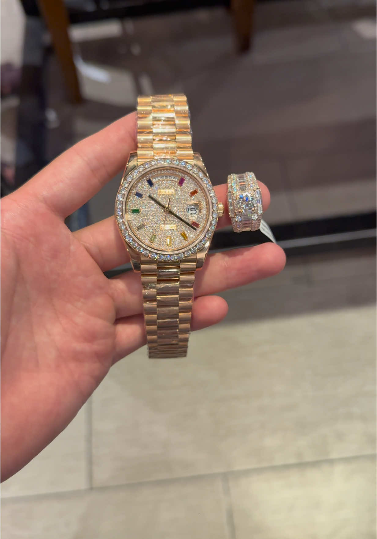 Conbo Vàng Hồng đẹp lấp lánh lên sóng mời ⌚️💍💎 Mê quá mê luôn #dongho #trangsuc #donghonam #phudongho #watch 