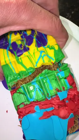 Made a rainbow Dubai chocolate bar from a white chocolate @CHOCBOX ✨ kit and some chocolate food coloring- looks more like a Mardi Gras bar but pretty for a first try #dubaichocolate #dubaichocolatebar #chocolate #pistacho #fyp #viral 