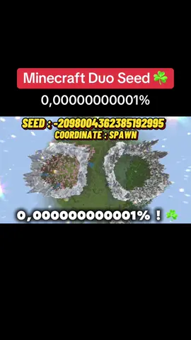 Seed & Coordinates at the end ⚠️Tag your friend ! Minecraft Rarest Seed ☘️ #Minecraft #MinecraftSeed #RareSeed #DuoSeed #Gaming #MinecraftBuilds #MinecraftWorld #EpicFind #MinecraftCommunity #MinecraftExploration #FYP #LuckySeed #Herobrine #MinecraftDiscoveries #TagYourFriend #GamerLife #MinecraftTips #MinecraftAdventure #MinecraftChallenge #insaneseed 