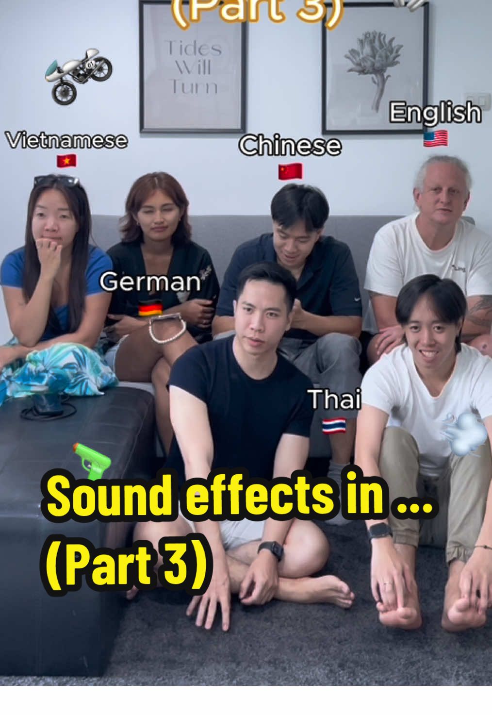 Part 3: Sound effects in different languages 🇺🇸🇩🇪🇹🇭🇻🇳🇮🇩 (English, German, Thai, Vietnamese and Indonesian) #linglearnlanguages  #languages #differentlanguages #languagechallenge #soundeffects 