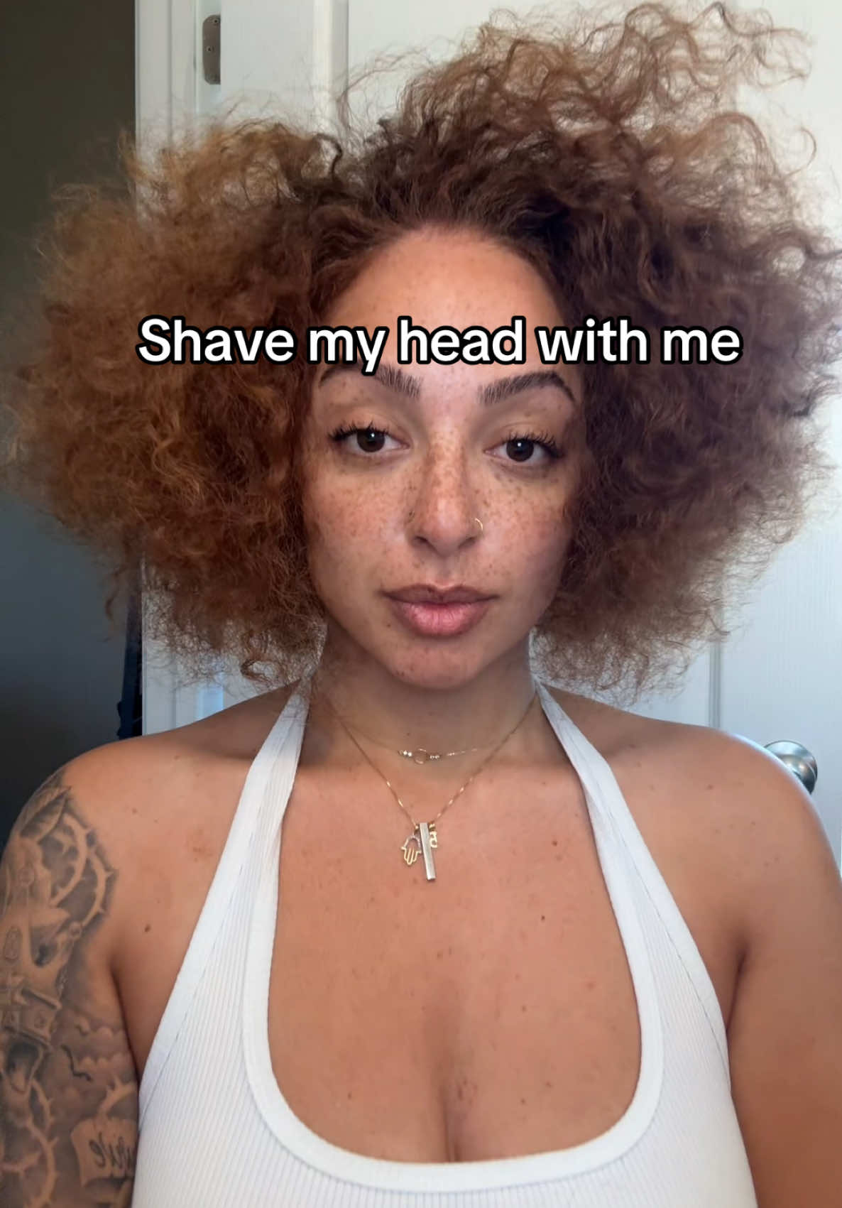 Shave my head with me ✂️🪒 #curls#redhead#ginger#undercut#shavedhead#women#fyp