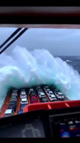 A cargo ship carrying cars was caught in a violent storm—waves crashing over the deck, wind howling, chaos everywhere. One brave sailor captured the moment a massive wave slammed down, swallowing rows of brand-new vehicles. Someone’s dream car… now part of the ocean’s fury #crash #crashed #damage #ai #sea #ocean #news #wave #car #collapse #ship #boat #tanker #cargoship #cargo 