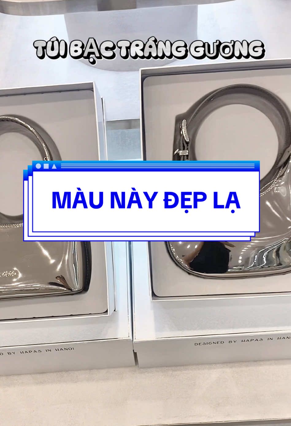 Màu này đẹp lạ luôn ạ. 2 mẫu bạc tráng gương nhà Hapas #hapas #tuixachnu #xh #xuhuong #unboxing #quatang #tuixachdep 