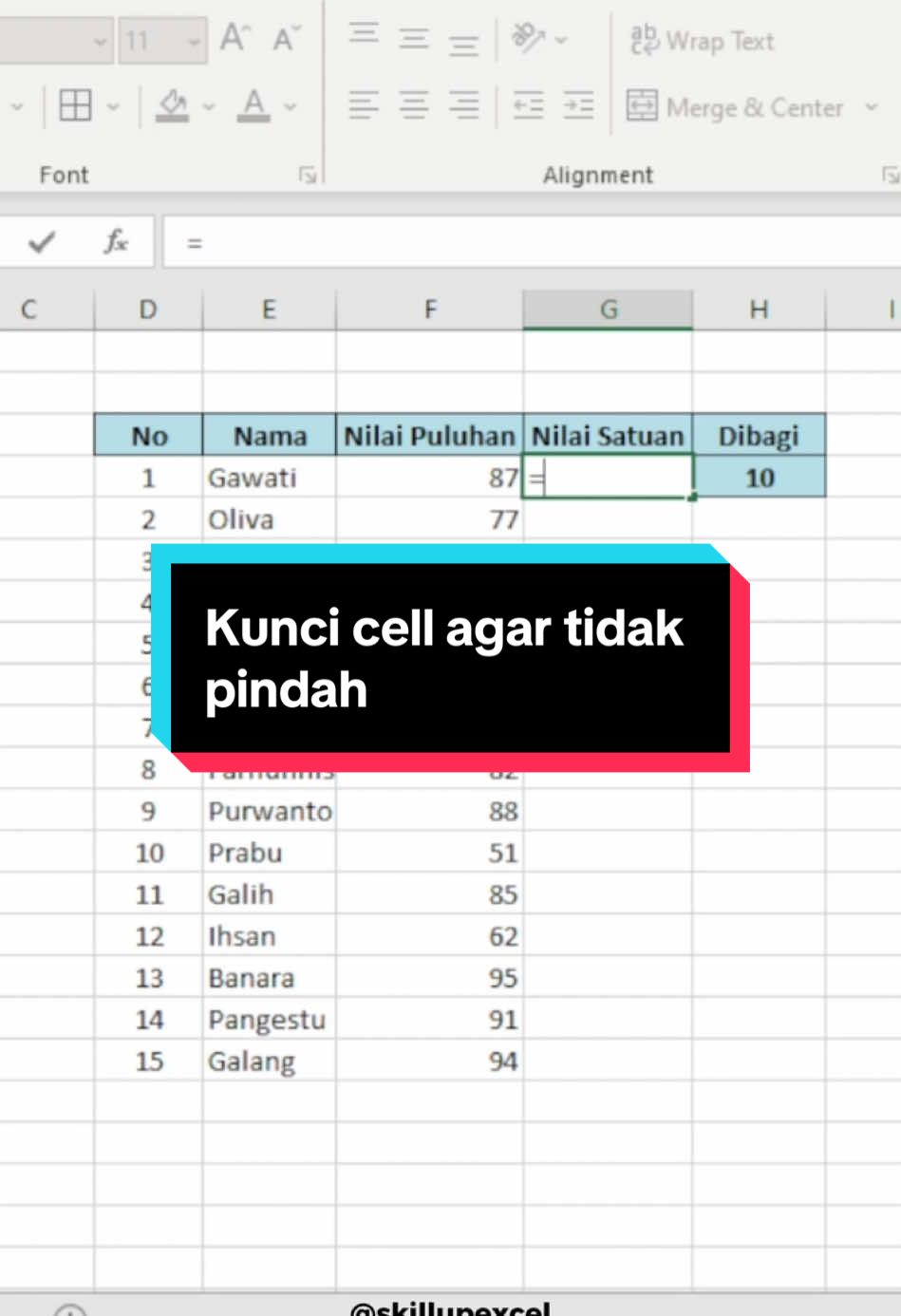 🔒 Kunci Cell di Excel Cuma Pakai Tombol F4! 💻✨ Biar rumus kamu nggak berantakan pas di-drag, kamu harus tau trik ini! 🔐 Cukup tekan F4, dan cell kamu langsung terkunci otomatis! 😎 Di video ini kamu akan belajar: ✅ Fungsi tombol F4 di Excel ✅ Bedanya cell absolut & relatif ✅ Tips biar rumus tetap rapi saat disalin 📌 Trik simpel tapi bikin kerja jauh lebih efisien! 💾 Save video ini biar nggak lupa 💬 Kamu tim klik manual atau F4? Tulis di komentar! 👇 #shortcutexcel #exceltips #belajarexcel #trikexcel #tipsandtricks #fyp #fyppppppppppppppppppppppp 