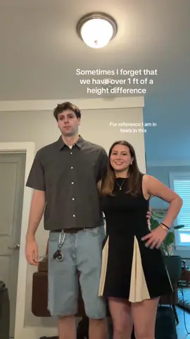 5’4 vs 6’8… yes my neck always hurts from looking up at him @obrochill  #couplestiktok #dink #heightdifference #heightdifferencecouples 