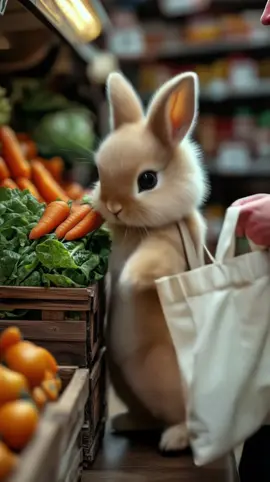 This cute bunny cooks a carrot dish 🥰🥕🐰 #aianimation #aiart #cute #viral #fantasy #animal #relaxing #adventure #carrot #bunny #cooking 
