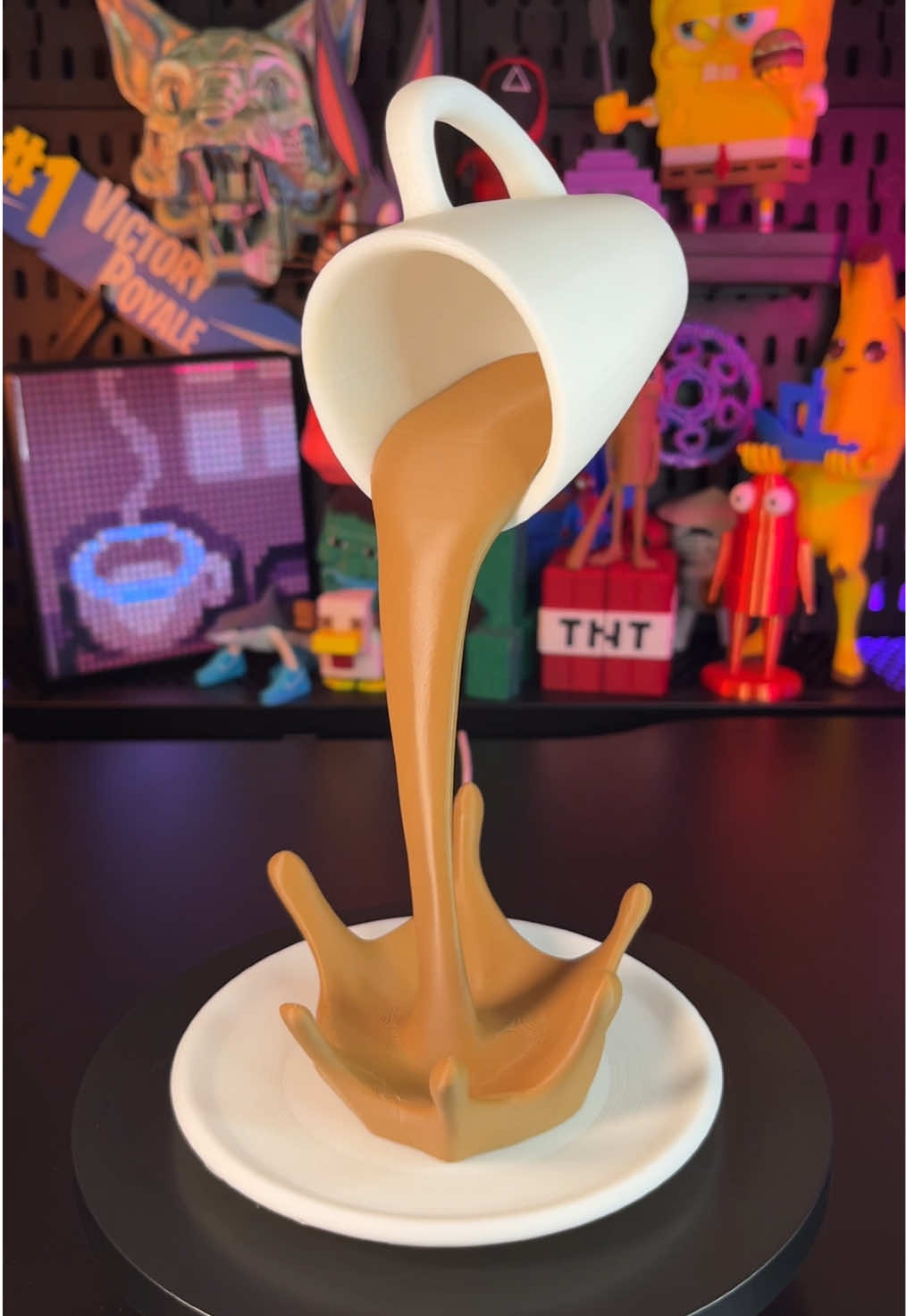 3D PRINTED FLOATING COFFEE CUP☕️ 📁Model STL: LINK IN BIO ⏱️Print time: 6,9h ⚖️Filament: 167g Don’t forget to like, subscribe, and comment on what to print next!✨ #3dprint #fyp #DIY #viral #fun #filament #bambulab #3dmodel #asmr #coffee #timelapse #illusion #cup