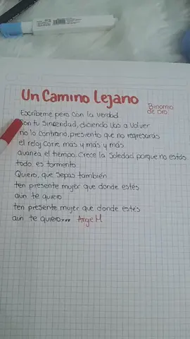 #uncaminolejano #binomiodeoro #escritoamano #paradedicar🙈❤️🙈 #tuletrafavorita #letrasdecanciones #vallenatos 