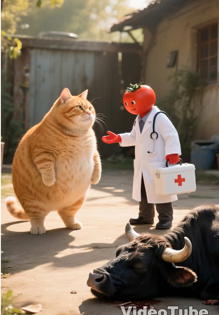 Today this cat want to eat beef and tomato.😂😂#ai #aistory #cat #VideoTube #funny 