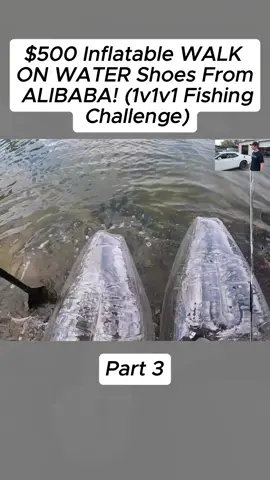 $500 Inflatable WALK ON WATER Shoes From ALIBABA! (1v1v1 Fishing Challenge)