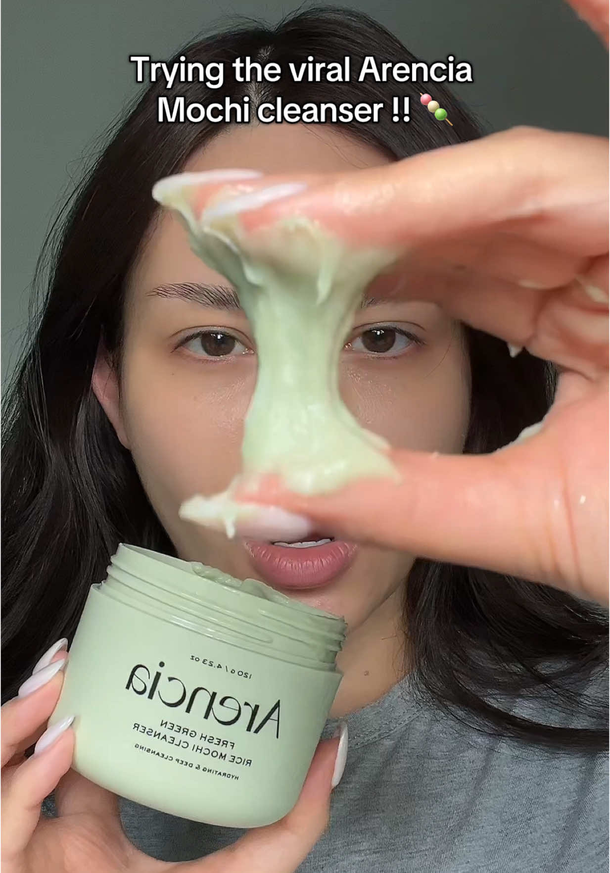 Officially obsessed with this mochi cleanser from @Arencia 🍡 #kbeauty #mochicleanser #skincareroutine #arenciapartner 