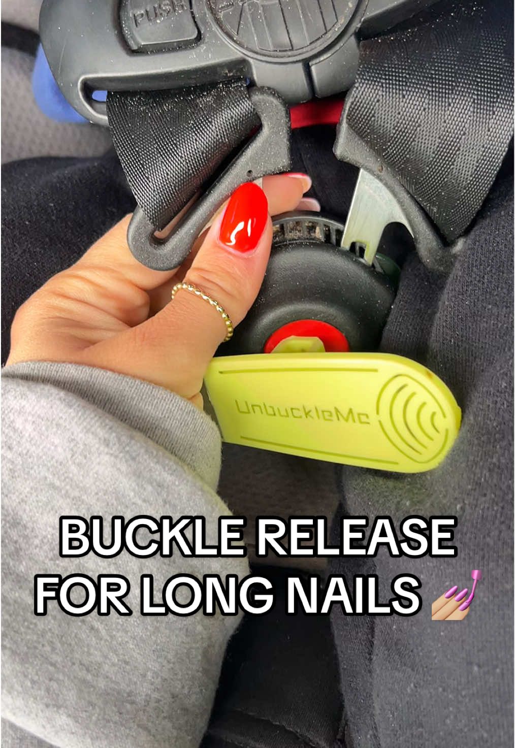 This may seem tedious but the ones that know KNOW, THE STRUGGLE IS REAL🤣 this thing is amazing LOL and this one glows in the dark!  #unbuckleme #unbucklemecarseat #carseatsafety #carseat #carseathack #mom #MomsofTikTok #sahm #toddlermom #toddlermomsoftiktok #parentsoftiktok #toddler #momlife #nails #longnails #nailsoftiktok #fakenails #tiktokshopfinds #tiktokshopviral #tiktokshopcreatorpicks 
