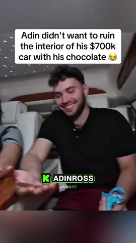 Adin didn't want to ruin the interior of his $700k car with his chocolate #adinross #fyp 