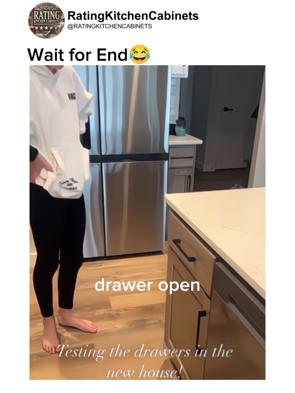 Testing the drawers in the new house!😂  Follow @ratingkitchencabinets  @mikelinnwashere  #ratingkitchencabinets 
