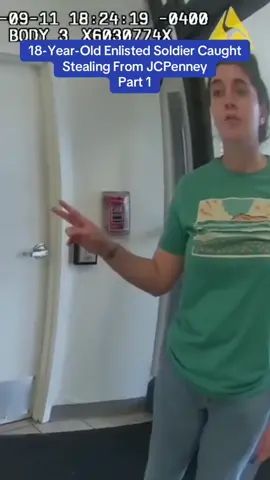 18-Year-Old Enlisted Soldier Caught Stealing From JCPenney part 1 #cop #cops #policeofficer 