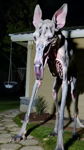 wyd if this creature was in your backyard? #foundfootage #whatisthis #caughtoncamera #skinwalker #aihorror #cryptid #nightmarefuel #creature #terror 