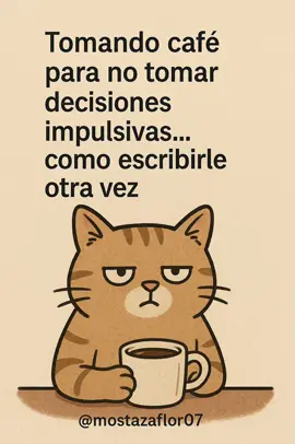 Una tacita de café! ☕️  #flormostaza #tomarcafe #decisionesimpulsivas #amorpropio #frases_de_todo #frasesgraciosas #gato #humor #humortiktok 