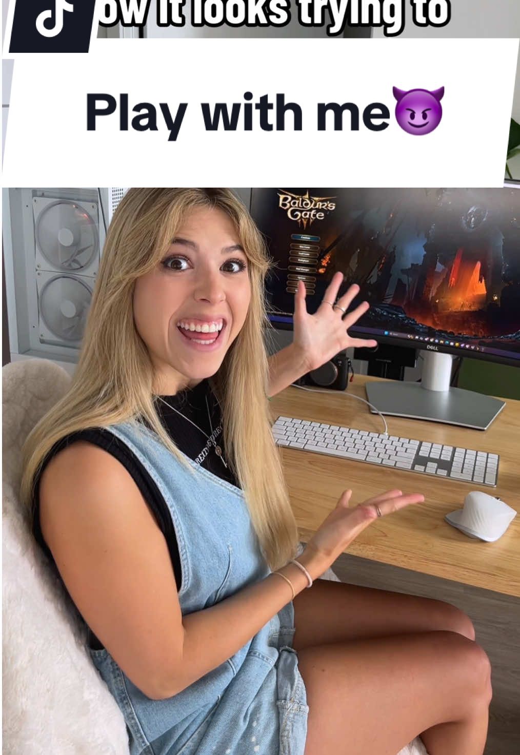 They WILL cave and play with me… and watch me kiss Shadowheart in front of them!! 😈🖤 #bg3 #baldursgate3 #girlgamer #gamingfriends #pcgaming #bg3memes #stardewvalley #thewitcher3 