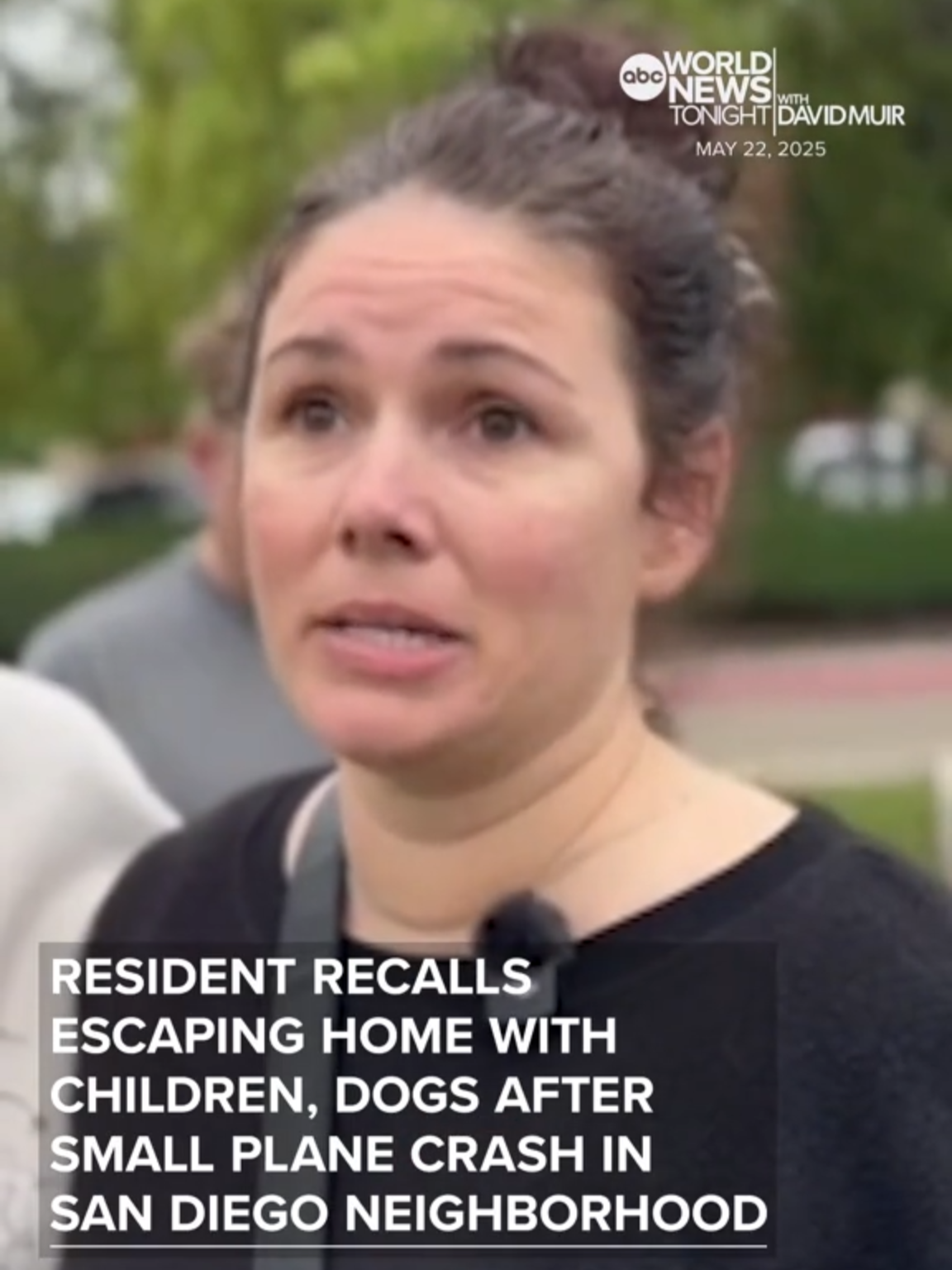 Jessica Schrader recalls the harrowing moment she was jolted awake in the middle of the night after a small jet slammed into her #SanDiego neighborhood, and had to quickly #escape with her children and two dogs. “I just kept hearing explosions,” she told #ABCNews “Fire was up to my front door.” With help from #neighbors, Jessica and her family climbed over a fence to safety. Complete coverage this evening on #WorldNewsTonight.
