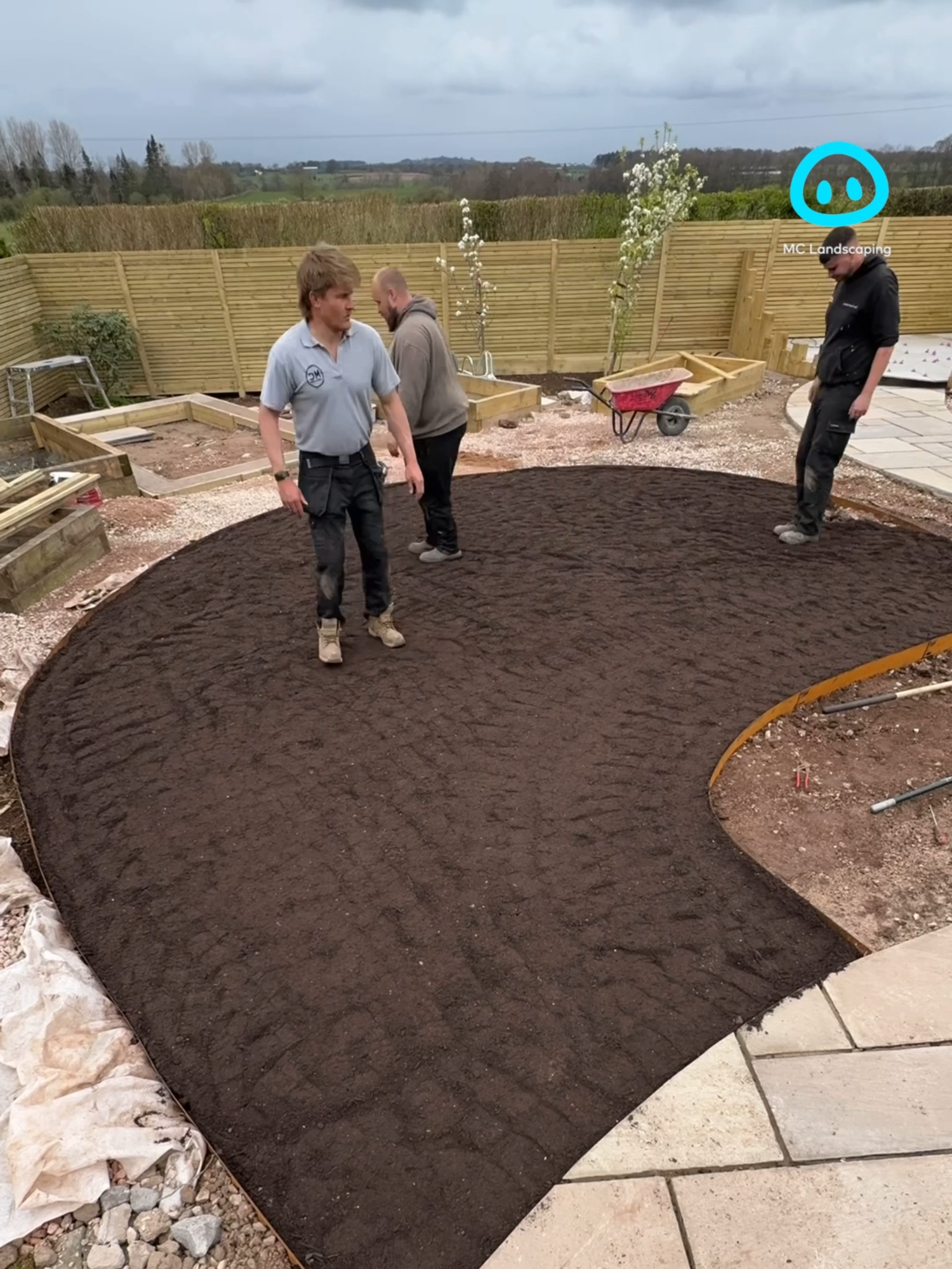 👣 A turf prep kinda day 👣 Once we’ve raised our soil to our desired height, we compact it down with our “Rain Dance”. Filmed by MC Landscaping, licensed by ViralHog