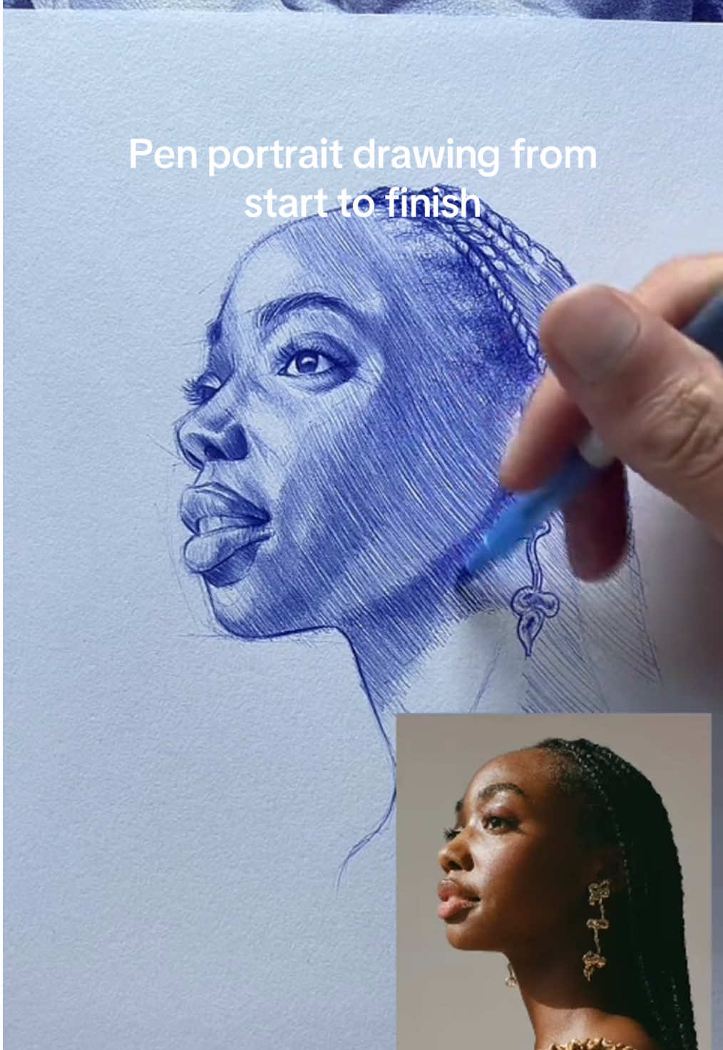 Pen portrait drawing from start to finish #ballpointpen #drawingtutorial #drawing #penart 