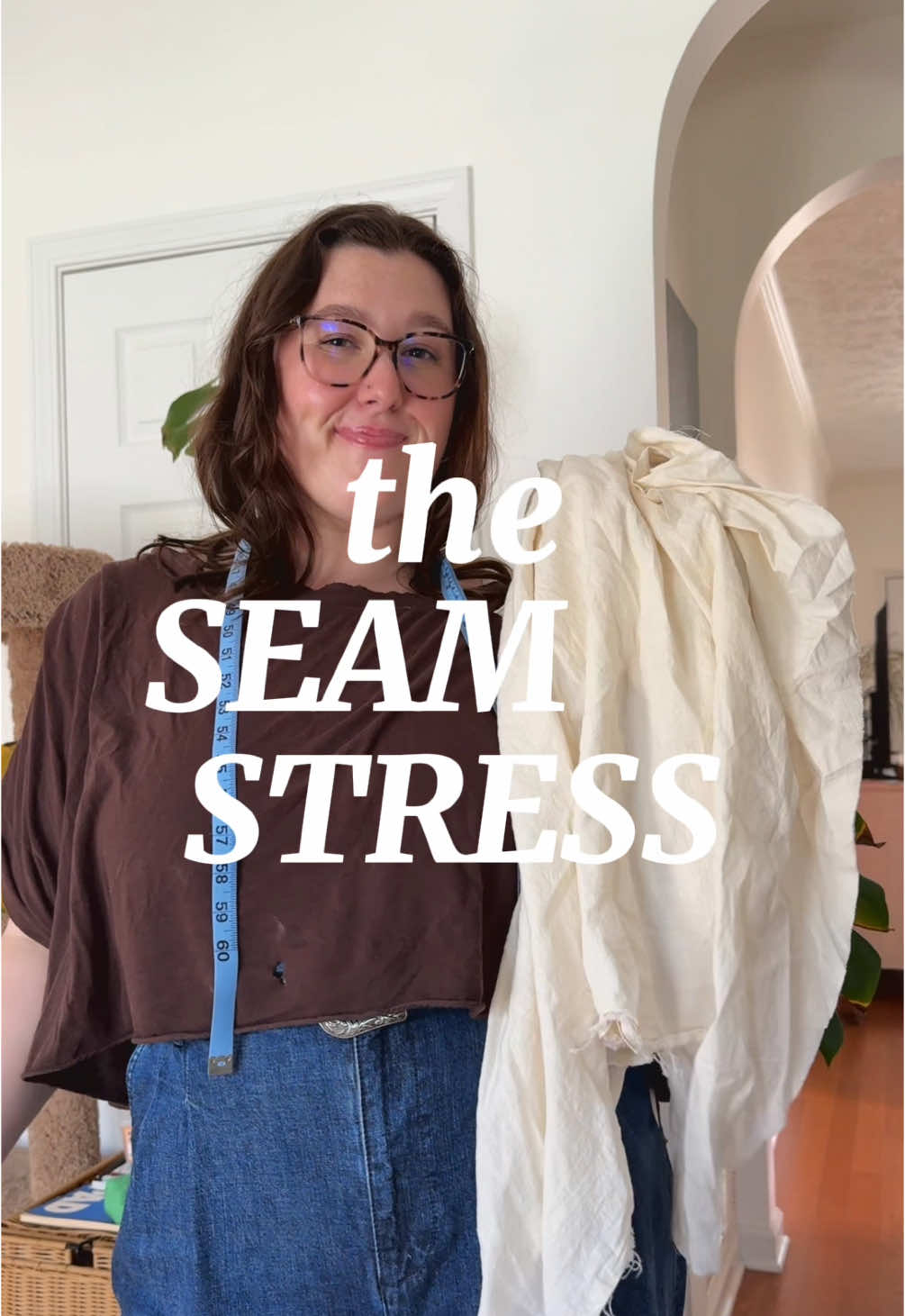 They call me the seamstress 🧵🪡 I got to see @zinadelphia open for Sammy Rae & the Friends at the Ryman here in Nashville last month and fell in love with this song live. Now that it’s out, I obviously had to share some of my favorite sewing projects using it! Patterns: #picnicsetpattern (@cayden.naughton) #auravestpattern  #thecc_anna (@thecuratedcurvy) #themaeromper (@Small Museum) #gingertietop (Small Museum) Fabric is almost all thrifted or stolen from my family’s linen closets 🤠 All made using my @Janome America machine ❤️ #patchworkshirt #sewingproject #homemadeclothes #sewingpatterns #beginnersewing