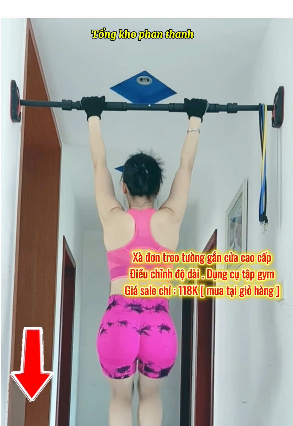 Xà đơn treo tường gắn cửa cao cấp . Điều chỉnh độ dài , dụng cụ thâm gym tập thể dục tại nhà #xuhuong #vairal #trendingvideo #dungcutapgym #dungcutapgymtainha #xadongantuong 