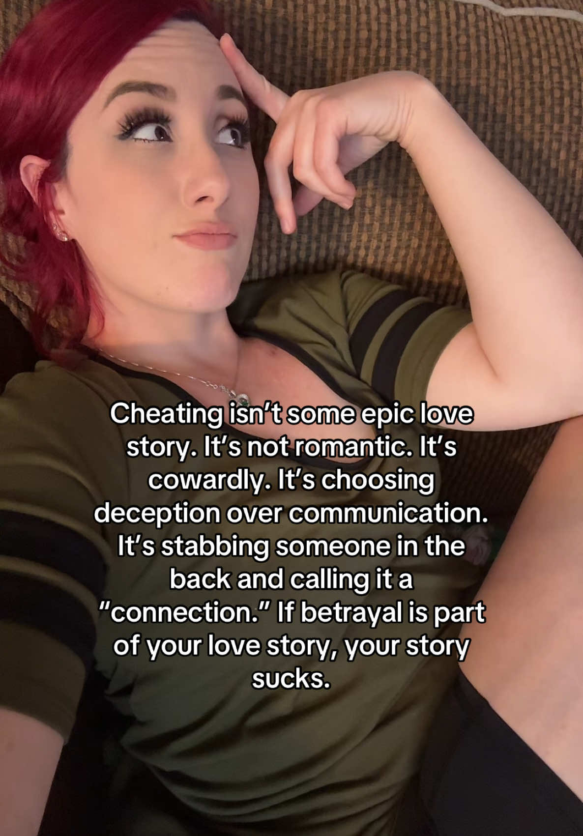 Let’s talk about this “epic love story” they swear they found… Cheating isn’t romantic. It’s not some fated connection. It’s deception. It’s someone choosing lies over honesty, comfort over courage, fantasy over integrity. And if you’re the one who got blindsided by it you’re not crazy for feeling shattered. You’re not bitter for being hurt. You’re human. Because when someone stabs you in the back and calls it “connection,” it messes with your whole sense of reality. But hear me on this, bestie: The betrayal was never about you. It was about their broken character, not your worth. And no matter how pretty they try to paint that new story, if it started with betrayal it’s not love. It’s damage. If you’re trying to make sense of it all and rebuild yourself piece by piece, my free training in my biø is for you. You don’t have to do this alone.  #i#infidelityb#betrayalc#cheatingb#brokenheartb#brokeninsidea#affairb#betrayaltraumab#betrayaltraumarecoveryb#betrayaltraumasupports#survivinginfidelityi#infidelityrecoveryc#cheaterc#cheatinghusbandT#ToxicLovet#traumabondt#traumabondingg#griefg#griefjourneygriefandloss 