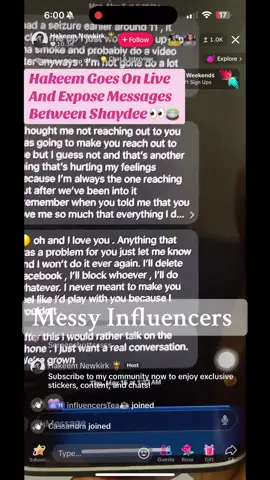 Hakeem Goes On Live And Expose Messages Between Shaydee 👀🍵 #fyp #messyinfluencers #hakeemandshay #clips 