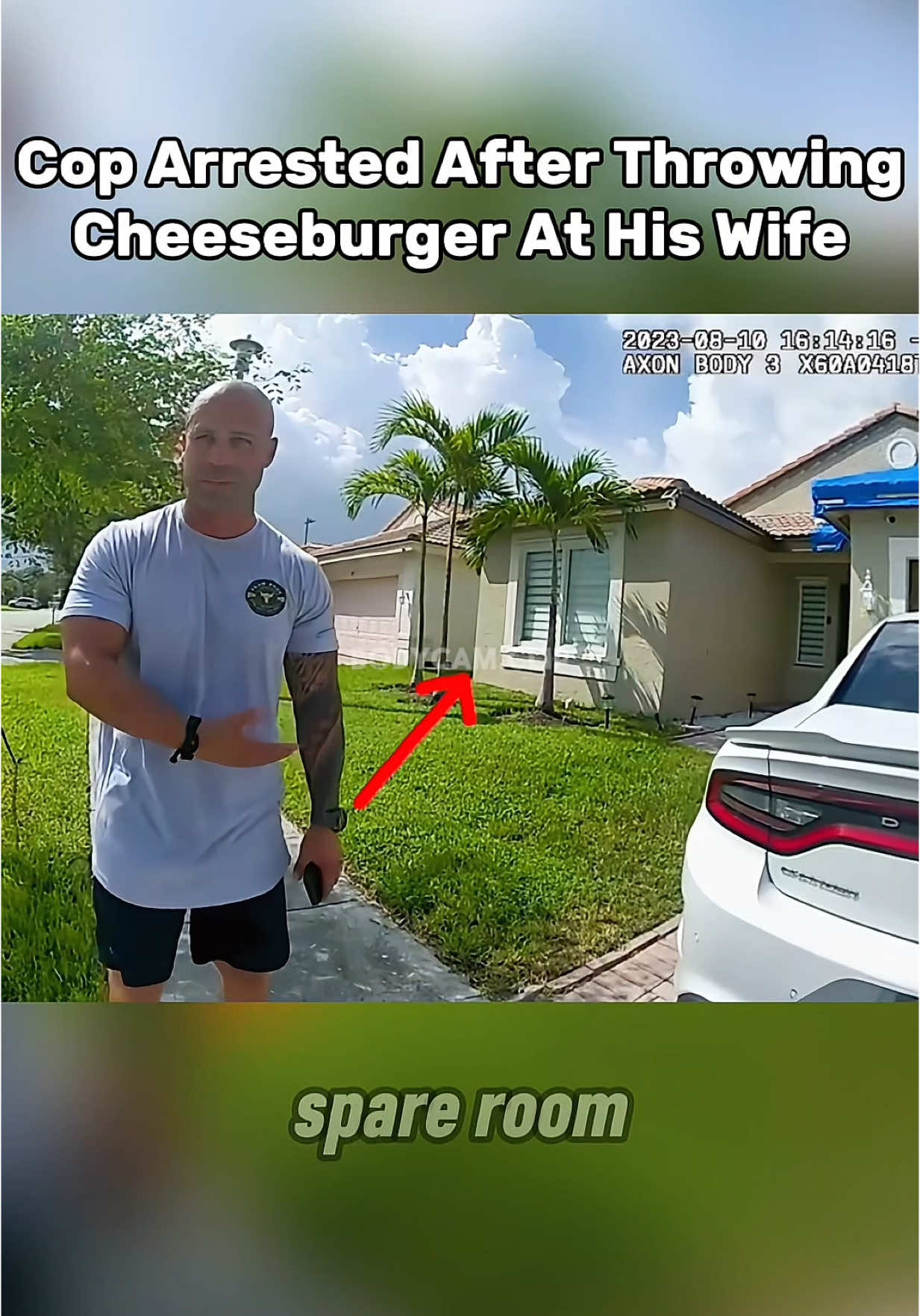 A cop was arrested after his wife called 911 claiming that he threw a McDonald’s cheeseburger at her during an arguement. At first the husband claims it was over money but soon found out that his wife had been openly seeing other men. Would that be a good enough reason for him to get this mad? #bodycamera #fypツ #policevideos #coparrested 