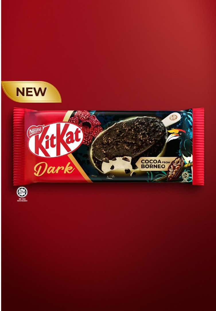 Taste the finest cocoa from Borneo with the NEW KitKat® Dark Ice Cream—proudly made in Malaysia. #NestleIceCream #KITKATDarkIceCream 