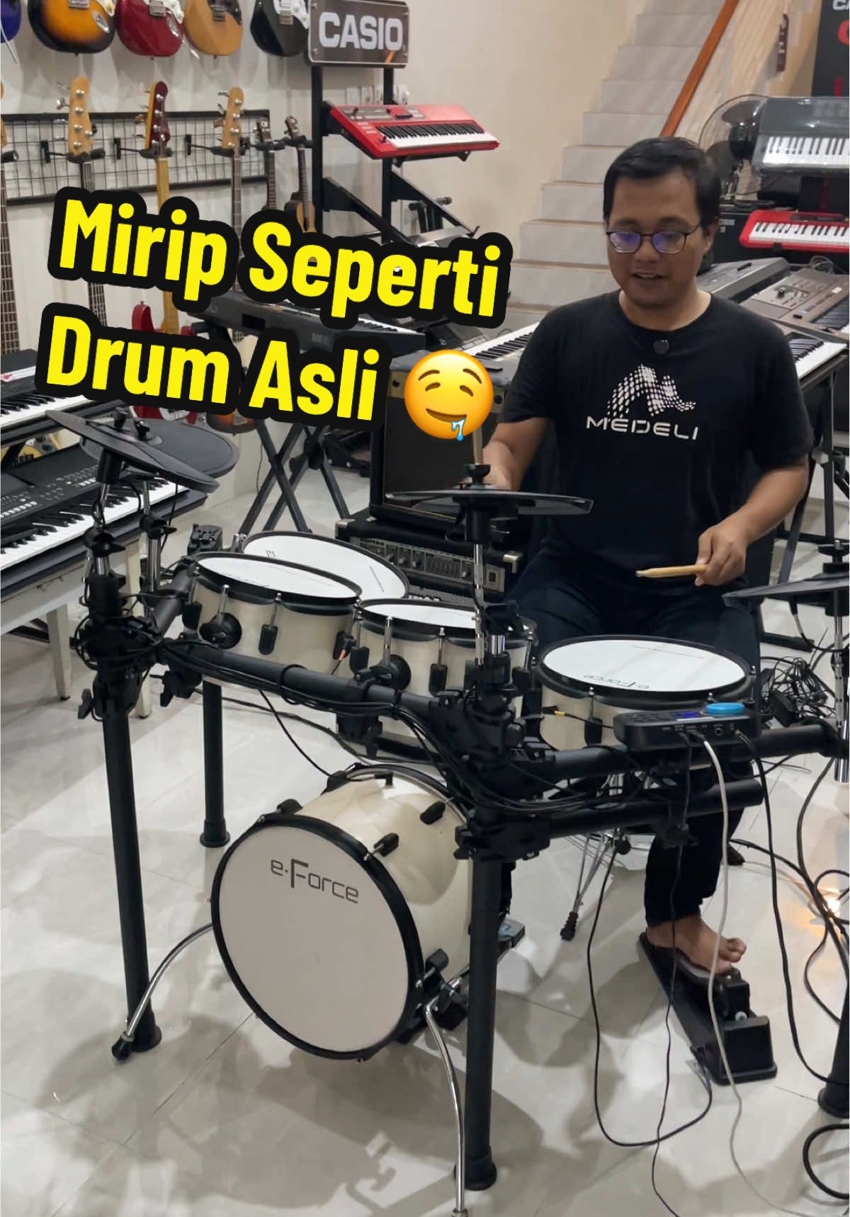 Drum Elektrik E-Force, sudah menggunakan mesh head, shell drum dari kayu, dan diameter drum yang lebar🤤 harga sangat terjangkau di 7 jutaan aja..!! #biramamusicstore #drum #drumelektrik 