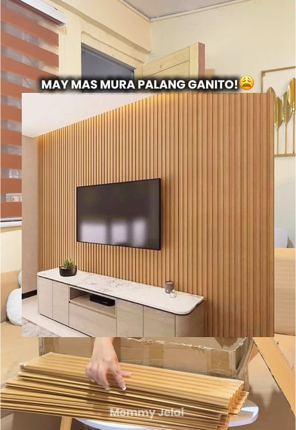 GUSTO MO DIN MAG DIY NG TV WALL DESIGN? ANG MURA NETO MGA TEH! #flutedpanel #panel #tvwalldesignideas #decoration #decorationideas 