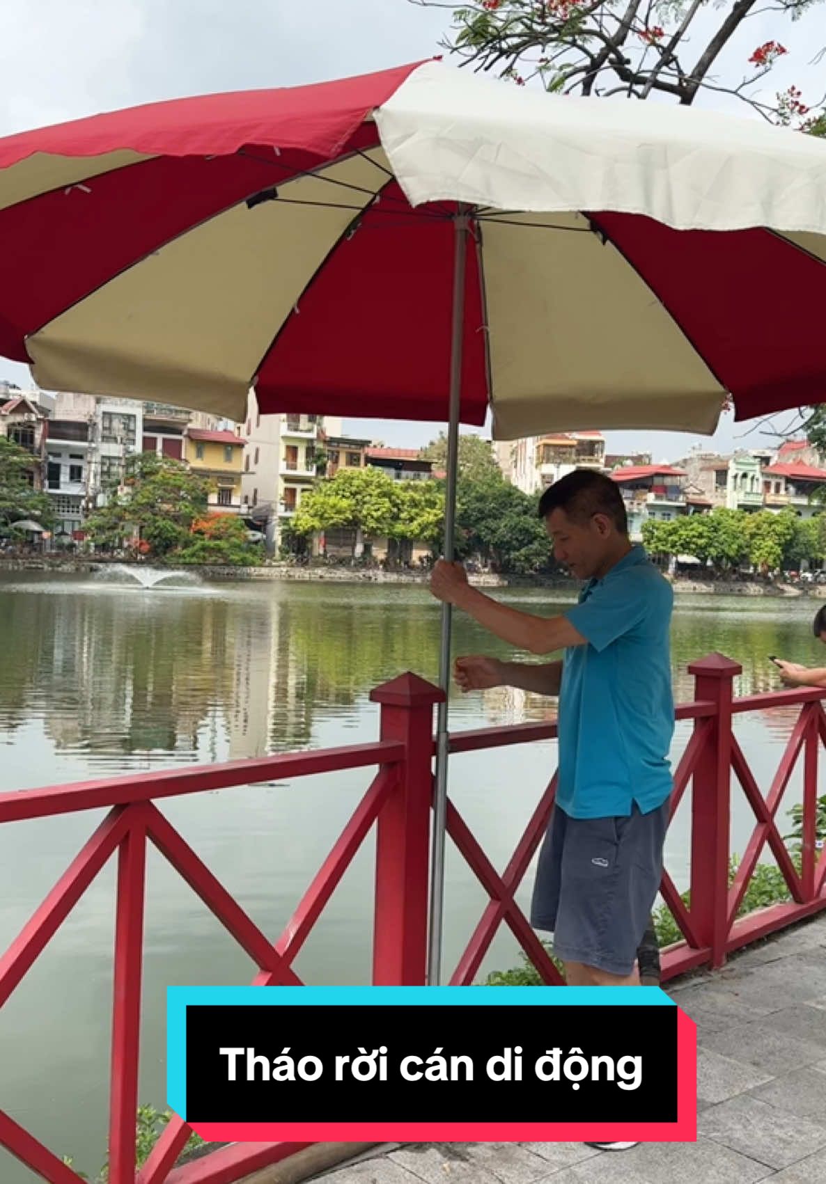 Ô Dù Chính Tâm Tròn Vải Bạt Có rủ 10 thanh nam chống tốc mái thép tròn mạ kẽm #didongthaotoican #thinhhanh 
