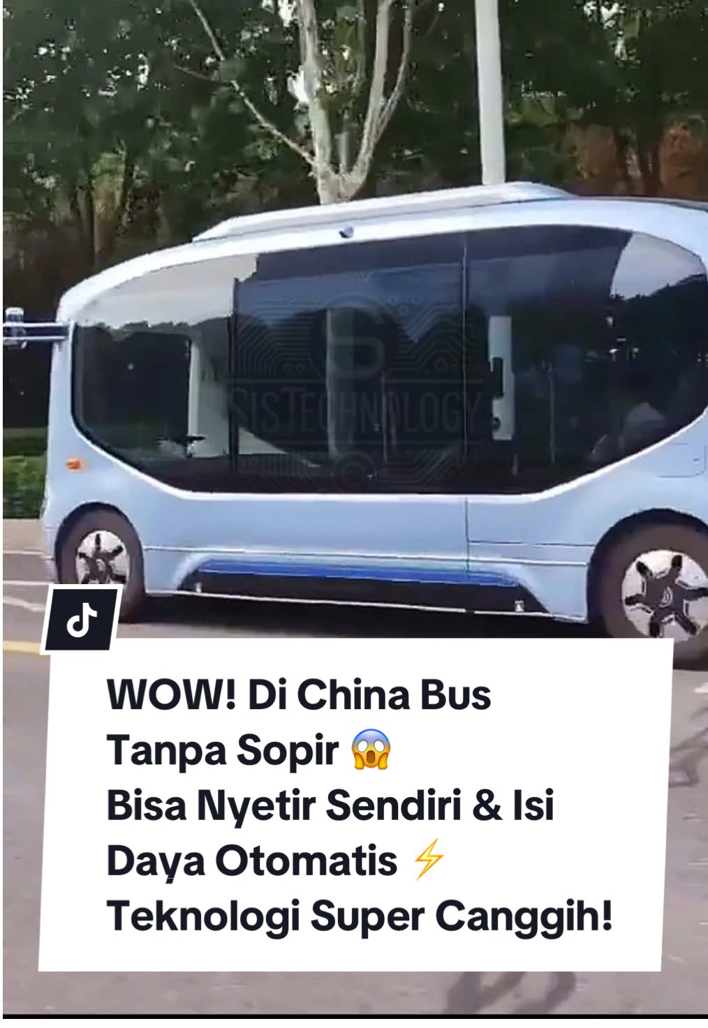 Bus Tanpa Sopir di China 😱 #teknologi #bus #china #transportasi #supir #fyp 