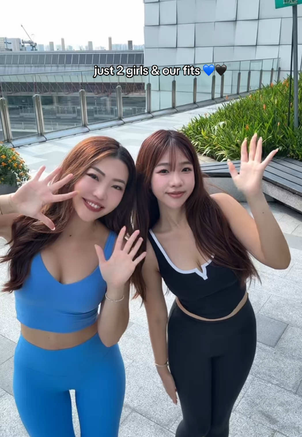 2 girlies with our matching fits ✨ #fitcheck #OOTD #activewear #gym 