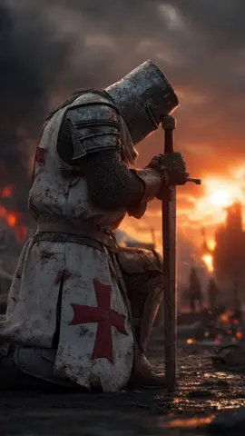 A Templar's Last Stand ⚔️🛡️🔥 #livewallpaper #darkfantasy #templar #knight #medievalvibes #aiart #epicmoment #midjourney #klingai 